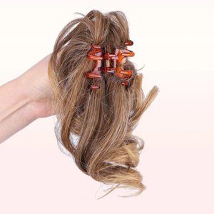 JuvaBun Claw Clip Ponytail 7'  DARK BROWN Color